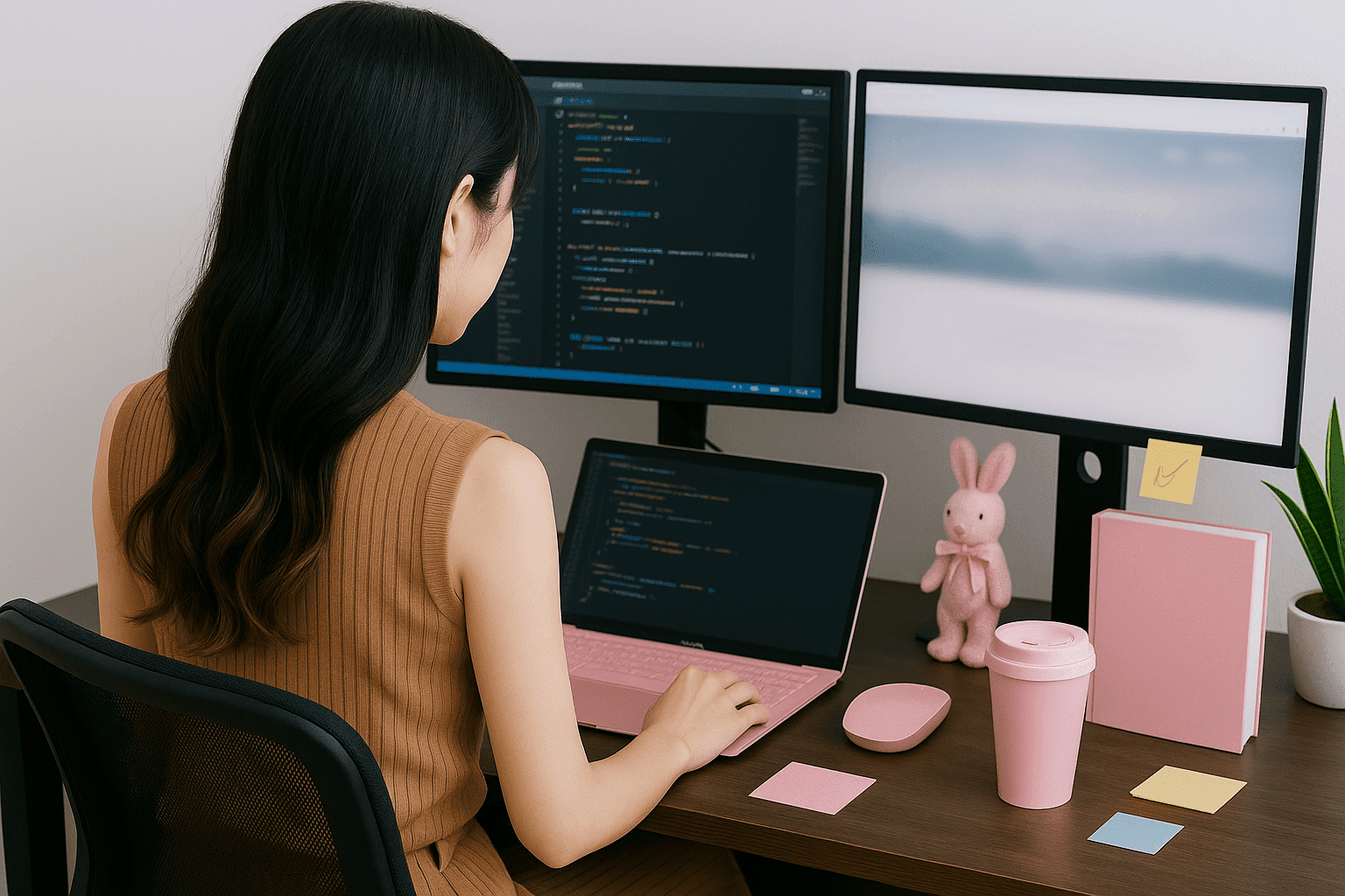 Web制作をする姿